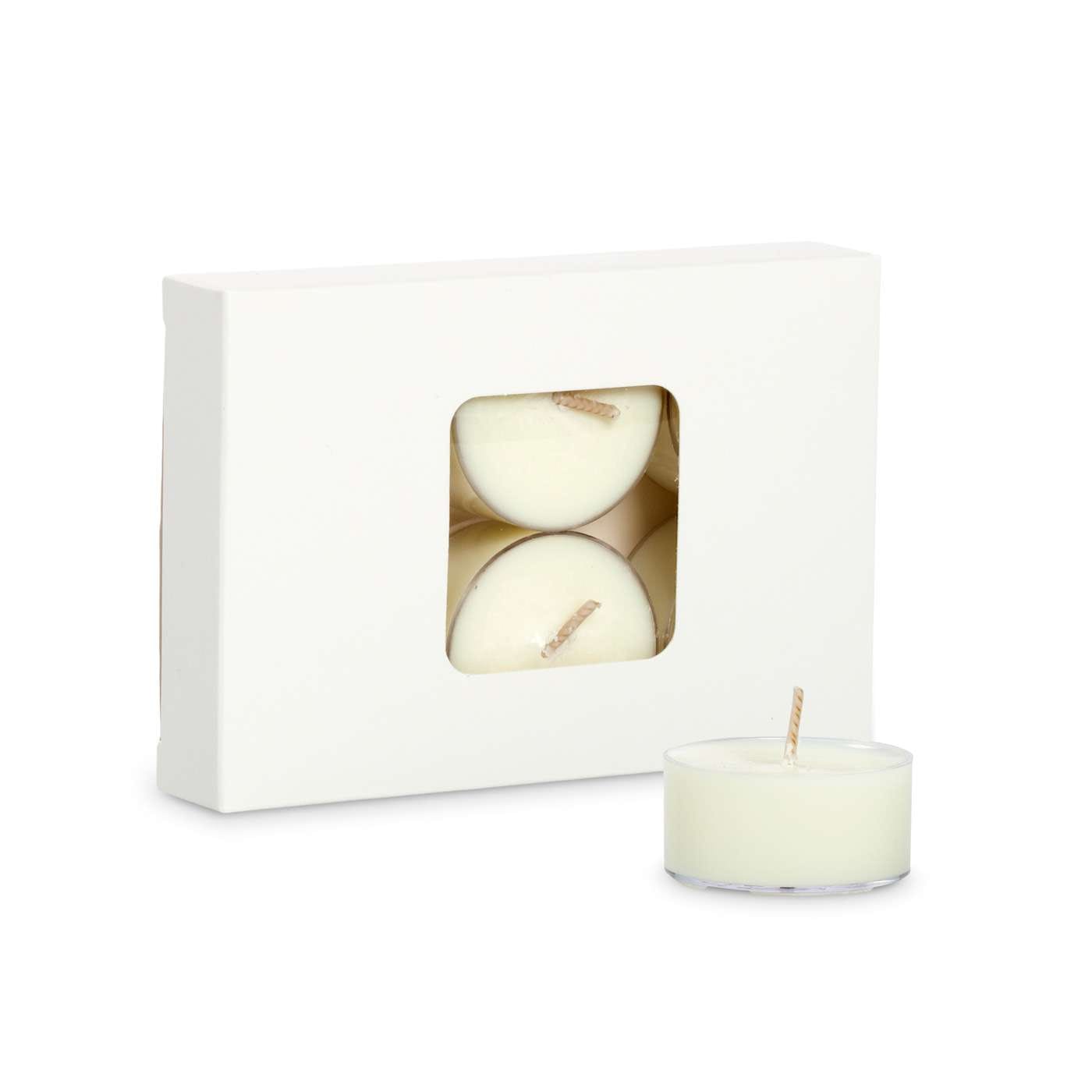 Unscented Pure Soy Wax Tea Light Candles – set of 6